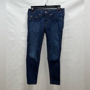 True Religion Jeans Womens 27” Waist Blue Cotton Blend Legging Logo